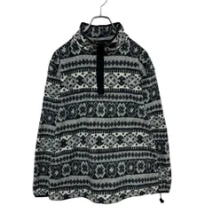 【L.L.Bean】 80s 総柄 フェアアイル柄 ハーフジップフリースプルオーバージャケット S-3837