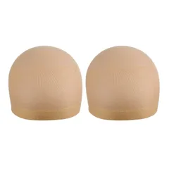 【在庫セール】ウィッグ インナーキャップ ウィッグキャップ2点セット 伸縮性あり ウィッグネット 通気 フルウィッグ用（ベージュ）