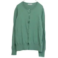 M【美品 | NATURAL BEAUTY BASIC / ナチュラルビューティベーシック 】モスグリーンコットンカーディガン 長袖 春秋冬 S405
