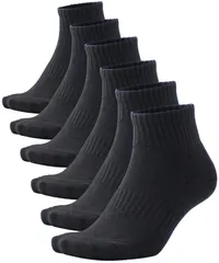 PIENILO 靴下 メンズ スポーツ ソックス 黒 白 スクールソックス ショート 学生 25-27cm/27-29cm 6足セット