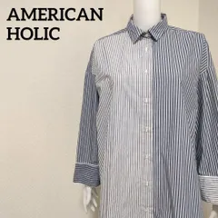 アメリカンホリック AMERICAN HOLIC イージーケアスリーブデザインシャツチュニック ビッグシャツ