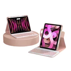 iPad キーボード ケース 着脱式 iPad 10.2インチ第9世代 第8世代 第7世代 キーボード ケース iPad Air 3 Pro 10.5インチ ペン収納 保護ケース 取り外し可能なマグネットカバー 縦置き/横置きスタンド機能 ピンク
