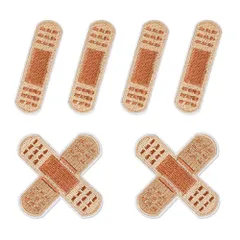 絆創膏 ワッペン 2種 6枚セット 刺しゅうワッペン アップリケ パッチ アイロン接着 ばんそうこう クロス貼りデザイン 刺繍 パッチ 補修 DIY 子供 幼稚園 保育園 お祝い ギフト