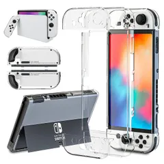 YFFSFDC Switch 有機el カバー switch oled ケース クリア カバー 分体式設計 着脱簡単 全面保護 傷防止 超耐衝撃 指紋防止 黄ばみなし 超薄 軽量 スイッチケース有機el対応