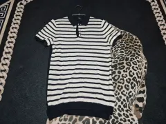 アルマーニ エクスチェンジ ストライプ 半袖 カラ ニット s 正規品