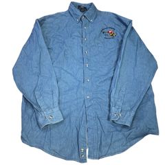 90s 香港製】ディズニーストア ミッキーファミリー 刺繍 長袖シャツ L 90s 香港製】ディズニーストア ミッキーファミリー 刺繍 長袖シャツ L