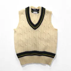 Polo Ralph Lauren 90年代 日本製 チルデン ニット ベスト L 生成り