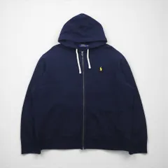 Polo Ralph Lauren リバースウィーブ ジップパーカー 2XL ネイビー スモールポニー刺繡 ビッグサイズ