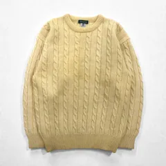 GIORDANO フィッシャーマン アラン ニット セーター S 生成り ケーブル編み ナチュラル ラムウール