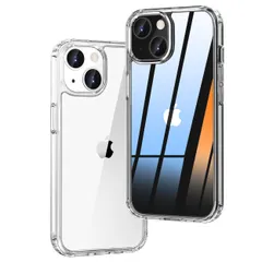 ONES iPhone 14Plus 用 ケース ハード・クリア 米軍MIL規格 耐衝撃 エアバッグ 高靭性PC背面パネル 衝撃吸収TPUバンパー 黄変防止 画面・レンズ保護 滑り止め Qi充電対応 超軽量 クリスタルカバー