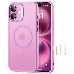 ESR iPhone 16 ケースカメラコントロール・Magsafe対応 傷に強い背面 ワイヤレス充電 ストラップホール付き iPhone16 ケース 耐黄変 耐衝撃マグネット いphone16対応 HaloLock搭載 ハイブリッド磁気アイフォン16 フ…