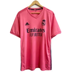 adidas アディダス レアル･マドリード 2020-2021 アウェイ ユニフォーム ゲームシャツ 半袖 Ｖネック スプリングピンク 2XOサイズ No.L696
