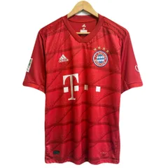 adidas アディダス FCバイエルン･ミュンヘン 2019-2020 ホーム レプリカ ユニフォーム ゲームシャツ 半袖 Ｖネック 赤系 Mサイズ No.L701
