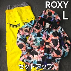【ROXY × sands】 ロキシー 10K スノーボード ウェア 上下セット セットアップ L ブラック レディース スキー