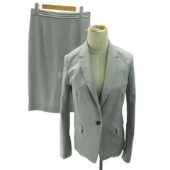 グリーンレーベルリラクシング ユナイテッドアローズ green label relaxing 美品 スカートスーツ セットアップ ジャケット 背抜き シングル 38 グレー系 3522-144-1394 0815