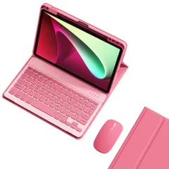 新品 iPad 9 iPad 8 iPad 7 キーボードケース マウス付き 上側ペンシル収納 iPadAir3 iPadPro10.5 キーボード カバー ワイヤレス マグネット分離式 配色 カラーキーボード 学生 ビジネス 女性 人気 (濃いピンク)