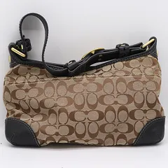 良品 コーチ シグネチャー L0793-11431 キャンバス ブラウン ショルダーバック ブランド ファッション 2000000 NSK MST