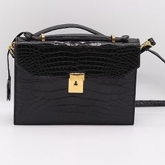 極美品✨】クワンペン クロコダイル ショルダーバッグ 八角形 レザー 