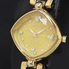 ソーラー シチズン ウィッカ B036-S084589 黄色文字盤 レディース腕時計 2000000 NSK KRK