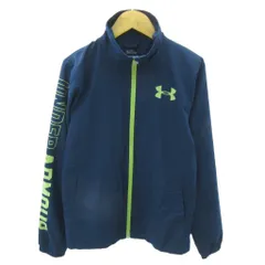 アンダーアーマー UNDER ARMOUR 美品 ジャケット ブルゾン ロゴ プリント ジップアップ L 紺 ネイビー 1026 ■YHS6