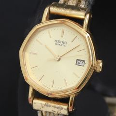稼働 SEIKO セイコー レディース 腕時計 クォーツ オクタゴン ゴールド