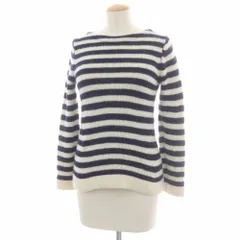 【中古】エヌ ワンハンドレッド n100 カシミヤ ボーダー プルオーバーニット ホワイトxネイビー【サイズ表記なし(M位)】【レディース】