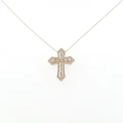 K18PG 2WAY クロス ダイヤモンド ネックレス 0.28CT