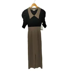 リエンダ rienda バイカラー ショートスリーブニットワンピース レディース FREE 