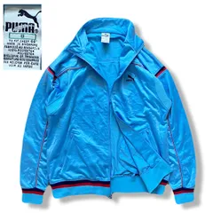 PUMA プーマ 80s シンガポール製 XL ライトブルー 刺繍ロゴ レトロ トラックジャケット ジャージ
