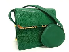 ■極上■本物■極美品■ COMTESSE コンテス リザード クロスボディ ショルダーバッグ レディース グリーン系 BF5287 □極上□本物□極美品□ COMTESSE コンテス リザード クロスボディ