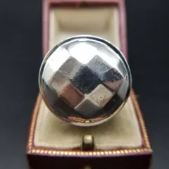 ディスコボール ラウンドフォルム 925 シルバー ヴィンテージ リング 銀 レトロ 指輪 ボリューミー ステートメントジュエリー Y18-S