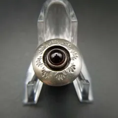 サウスウェスタンジュエリー スタンプワーク 925 シルバー ヴィンテージ リング 銀 指輪 円盤スタイル 赤石 存在感 Y18-V