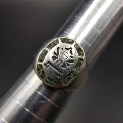 カチーナ クラッシュターコイズ 925 シルバー ヴィンテージ リング オーバル シグネット 銀 指輪 HOPIモチーフ サウスウェスタンY19-B
