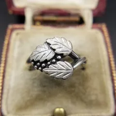 Wheeler Manufacturing BLACK HILLS 葡萄の葉 925 シルバー ヴィンテージ リング 銀 指輪 フルーツモチーフ ぶどう サウスウェスタン Y19-C