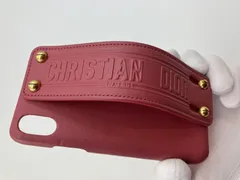 Christian Dior ディオール iPhoneケース X XS 赤 レザー ハンドル/ストラップ付 ゴールド金具 イタリア製 正規刻印