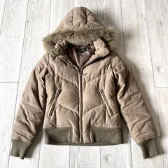 GYRO Short Length Down Jacket Fox Fur Y2K Archive Olive Beige Tag S ジャイロ 短丈 ダウンジャケット フォックスファー レディースS相当 オリーブベージュ ｙ2ｋ アーカイブ