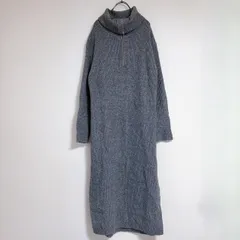 【clear】クリア(F)長袖 七分袖 ニットワンピース 無地 ロング丈　ハイネック　ファスナー