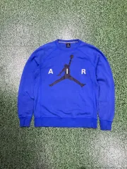 ジョーダン エア ジャンプマン ビックロゴ クルーネック スウェット ブルー Mサイズ 95