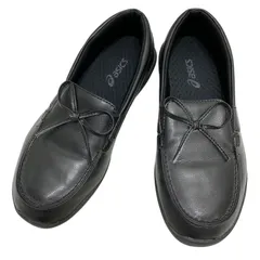 【美品】アシックス (23) スリッポン スニーカー 運動靴 軽量 ウォーキングシューズ フラット 定番デザイン