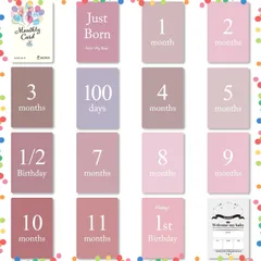 【在庫処分】赤ちゃん (Eセット) ベビー マンスリーフォト ニューボーンフォト 月齢カード ハガキサイズ 月齢フォト マンスリーカード 日本製 ＆ＣＯＣＯ