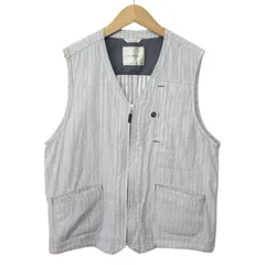 ゴールデンベア GOLDEN BEAR ベスト フルジップ ワーク コットン リネン 綿 麻 L ライトグレー