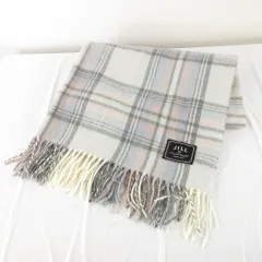 ジルバイジルスチュアート JILL by JILLSTUART 大判ストール マフラー フリンジ チェック グレー ピンク *A571