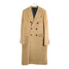 CELINE (セリーヌ) 20AW アルパカ ウール シャギー ダブルブレスト ピークドラペル チェスター ロング コート ブラウン 2M027046K