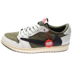 NIKE (ナイキ) ×TRAVIS SCOTT AIR JORDAN 1 LOW OG SP Reverse Olive トラヴィススコット エアジョーダン1 リバースオリーブ ローカットスニーカー US9/27cm DM7866-200