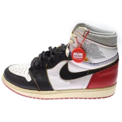 NIKE (ナイキ) ×UNION AIR JORDAN 1 RETRO HI NRG BV1300-106 ユニオン エアジョーダン1 レトロ ハイカットスニーカー ブラック/レッド/ホワイト US9/27cm BV1300-106