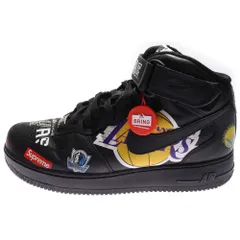 NIKE (ナイキ) × SUPREME AIR FORCE 1 MID NBA TEAM シュプリーム エアフォース1 ミッド NBAチーム ミッドカットスニーカー ブラック US9.5/27.5cm AQ8017-001