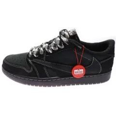 NIKE (ナイキ) ×TRAVIS SCOTT AIR JORDAN 1 LOW OG SP BLACK PHANTOM DM7866-001 エアジョーダン1 ブラックファントム ローカットスニーカー ブラック US9/27cm