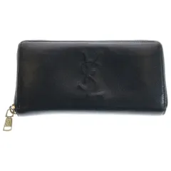 SAINT LAURENT PARIS (サンローランパリ) YSL Wallet ラウンドジップ レザーウォレット 財布 ブラック