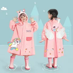 キッズ レインコート 雨具 レインウェア カッパ リュックに対応 可愛い柄 鮮やかな色彩 子供 こども 女の子 雨具 おしゃれ 子供用 小学生 幼児 レインウェア 遠足 幼稚園 保育園 キャンプ かわいい