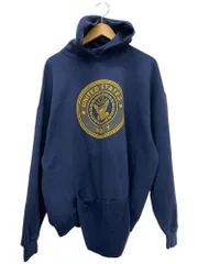 US.NAVY (ユーエスネイビー) ミリタリースエットパーカー USA製 SOFFEボディ 両面プリント 80S 90S 古着 ビンテージ XL ネイビー メンズ/045